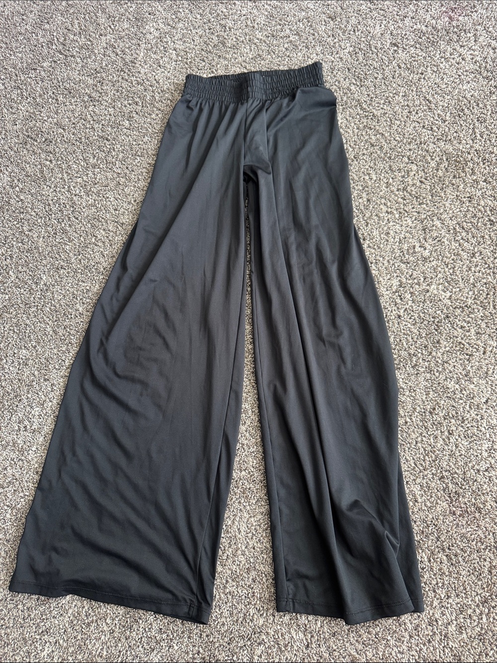 Sokali dance pants Black Elastic-Waist Wide Leg Pants (ADULT SMALL)